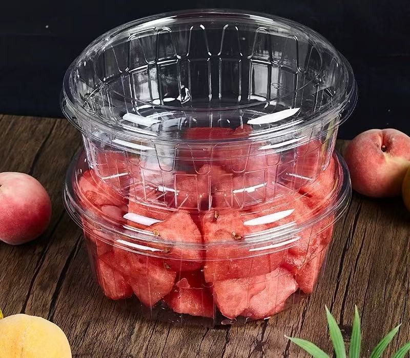 Transparent Round Fruit Box With Lid factory